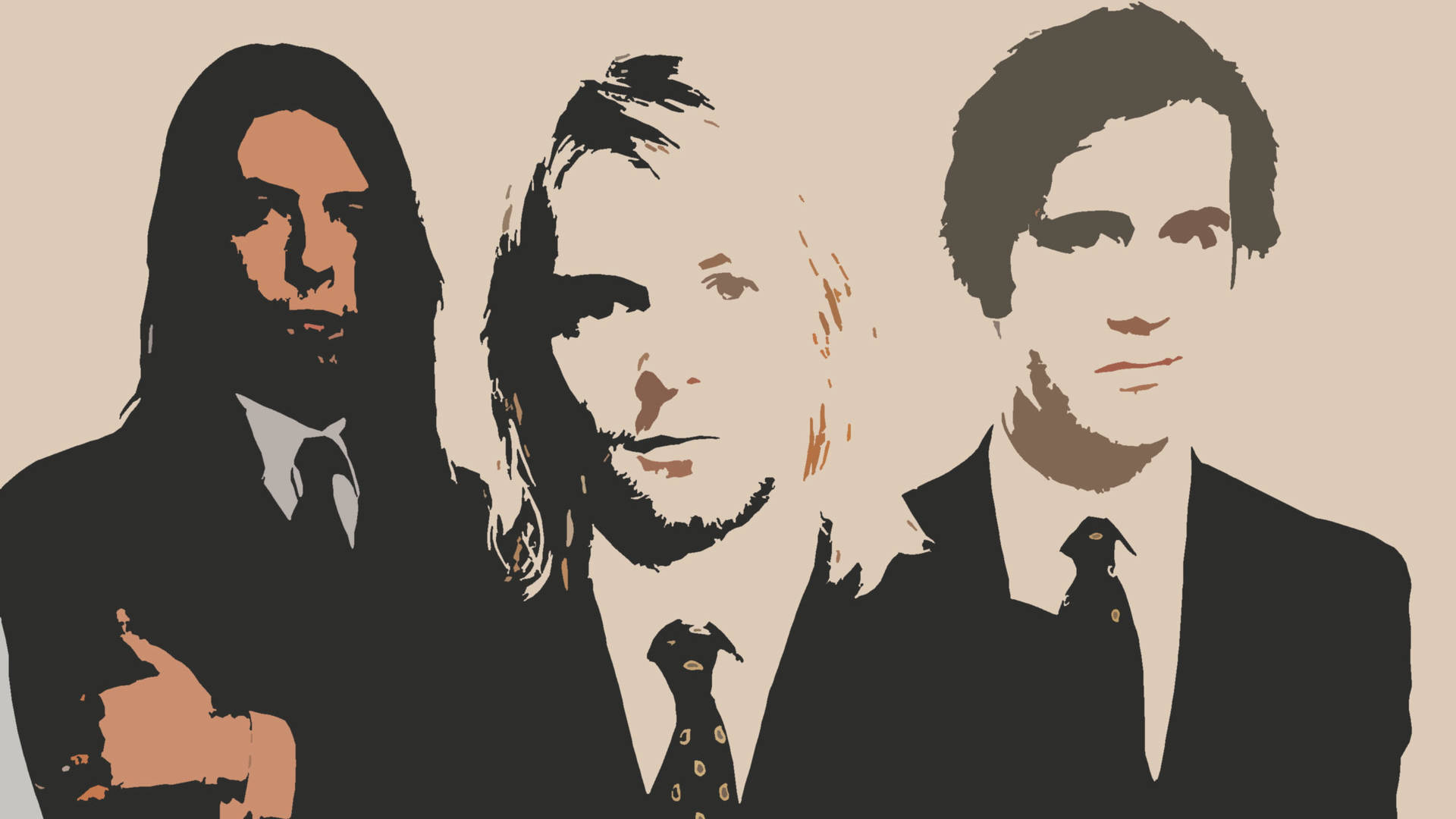Nirvana 4k Band Silhouette Art Background