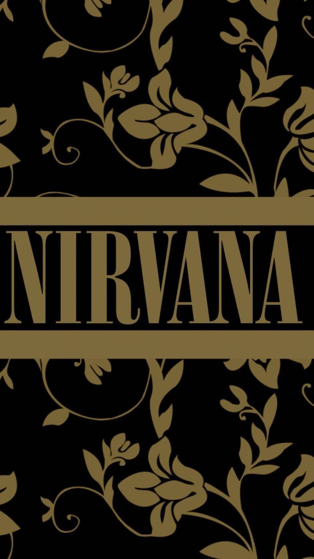 Nirvana With Golden Flower Background