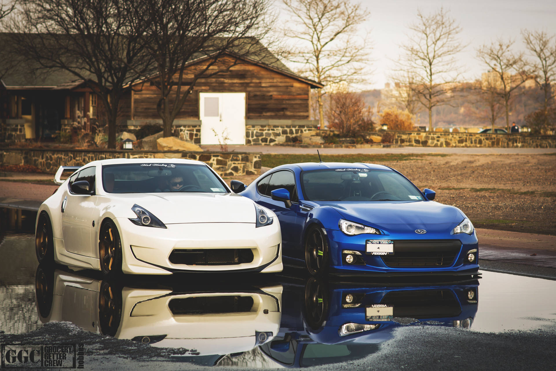 Nissan 370z Crossing The Puddle Background