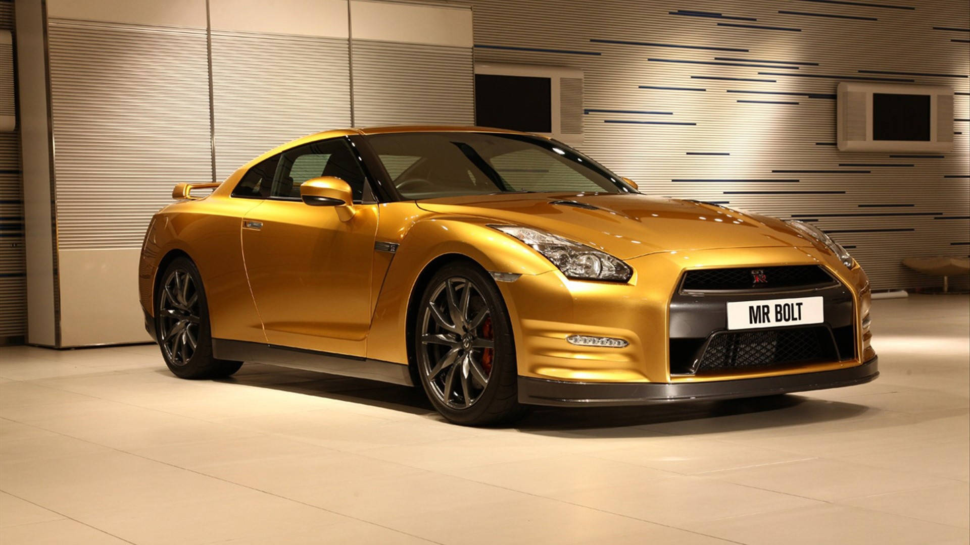Nissan Gt R Fancy Gold Paint Background