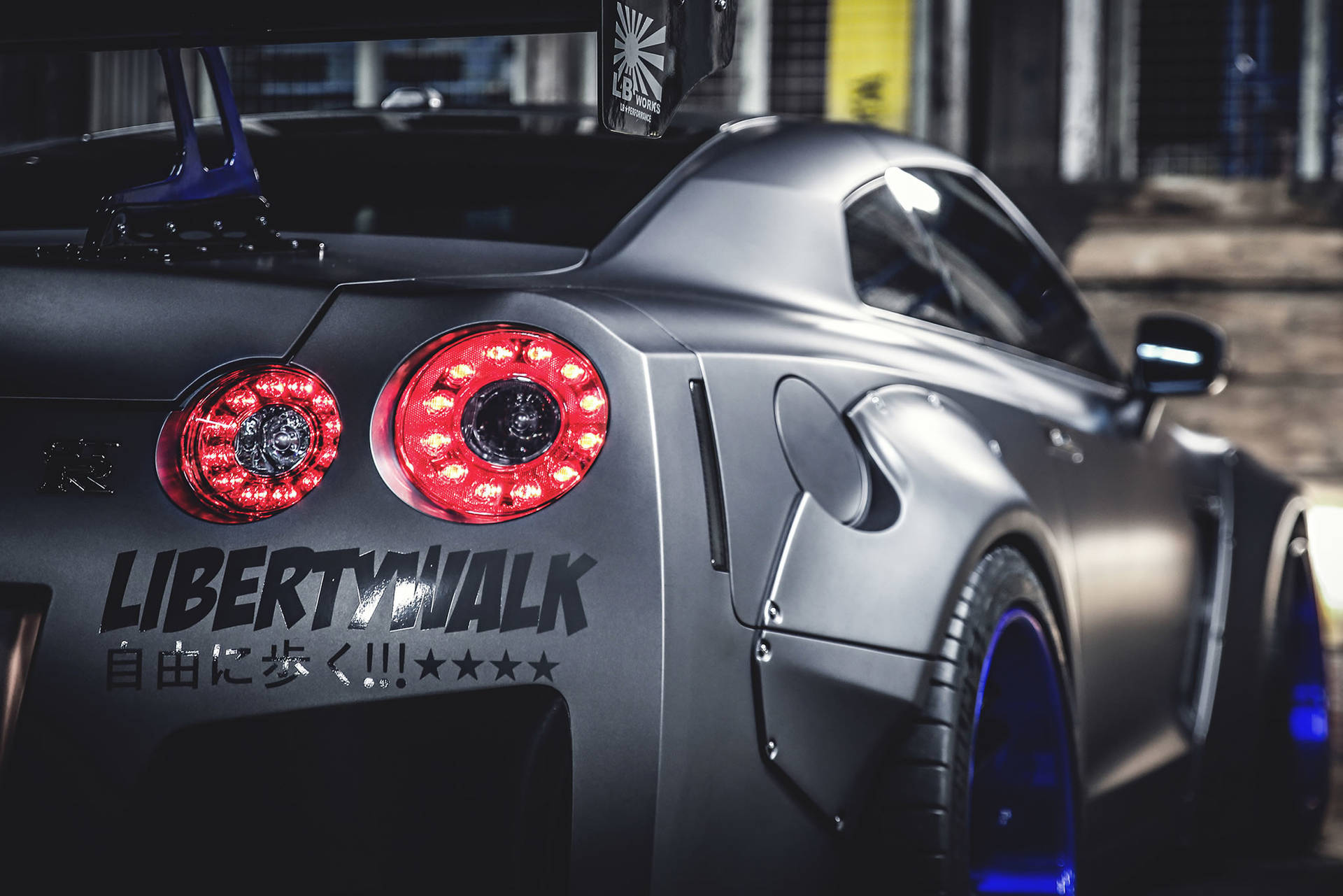 Nissan Gt R Red Taillights Background