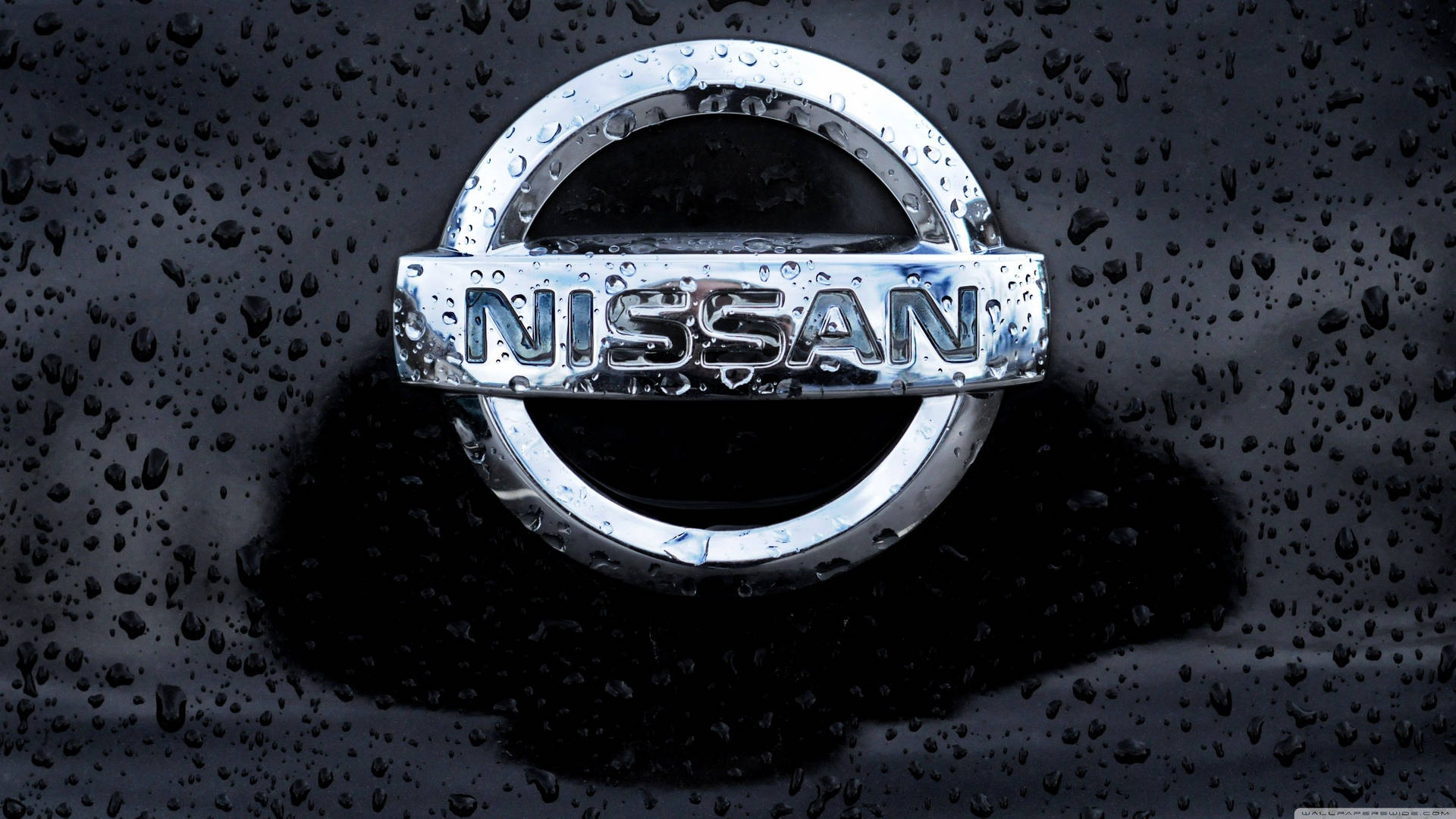 Nissan Logo With Raindrops Background
