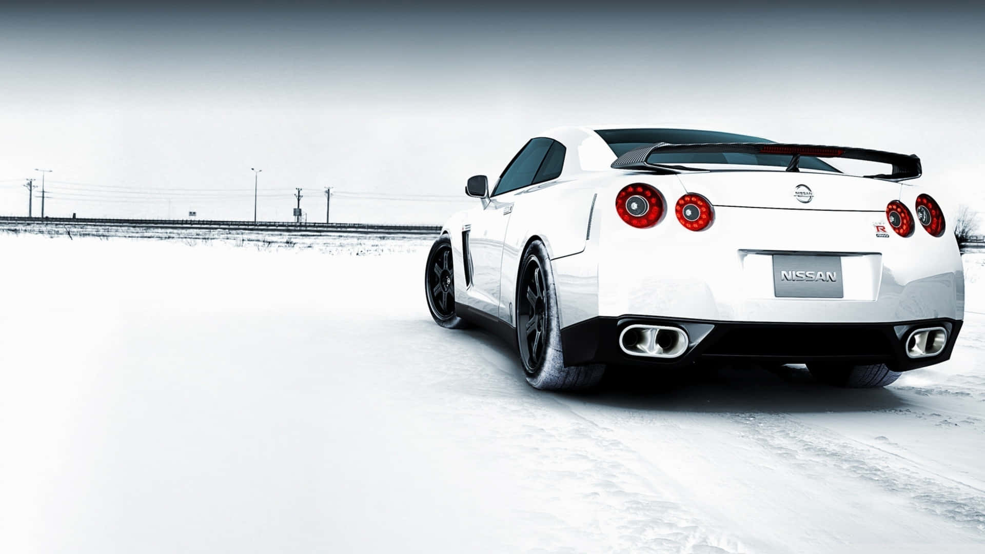 Nissan R35 Gtr Snowy Road Background