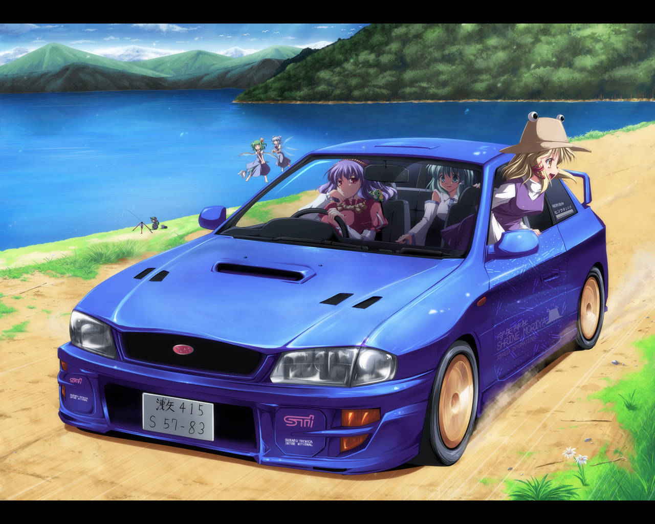 Nissan Sil80 Car Anime Initial D Touhou Background