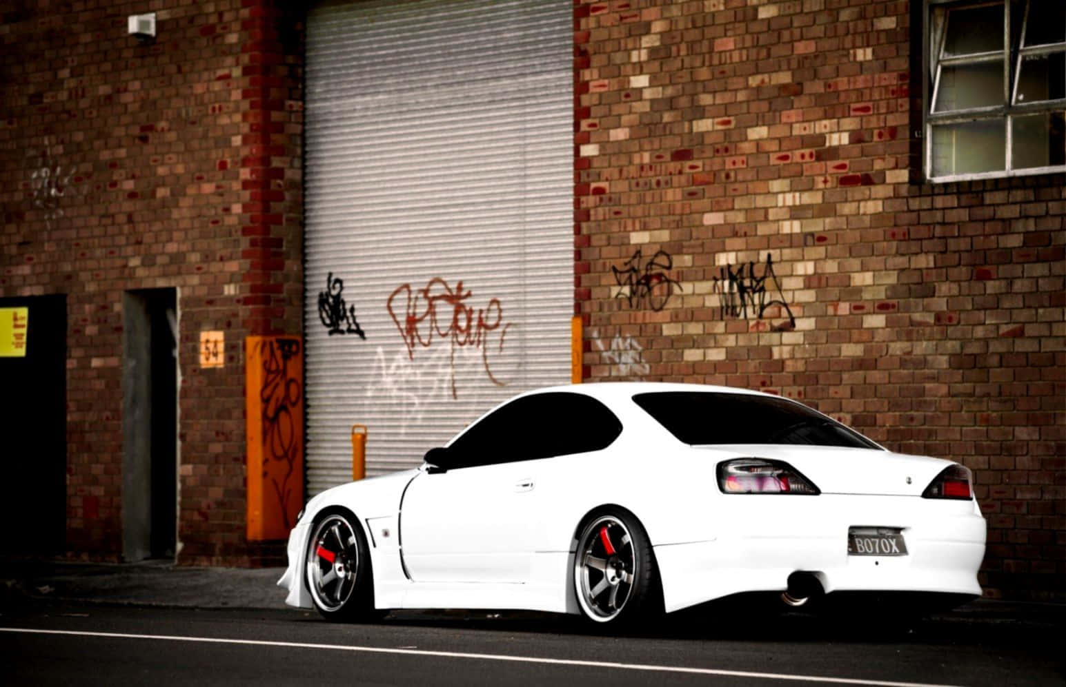 Nissan Silvia S15 Graffiti Brick Wall Background