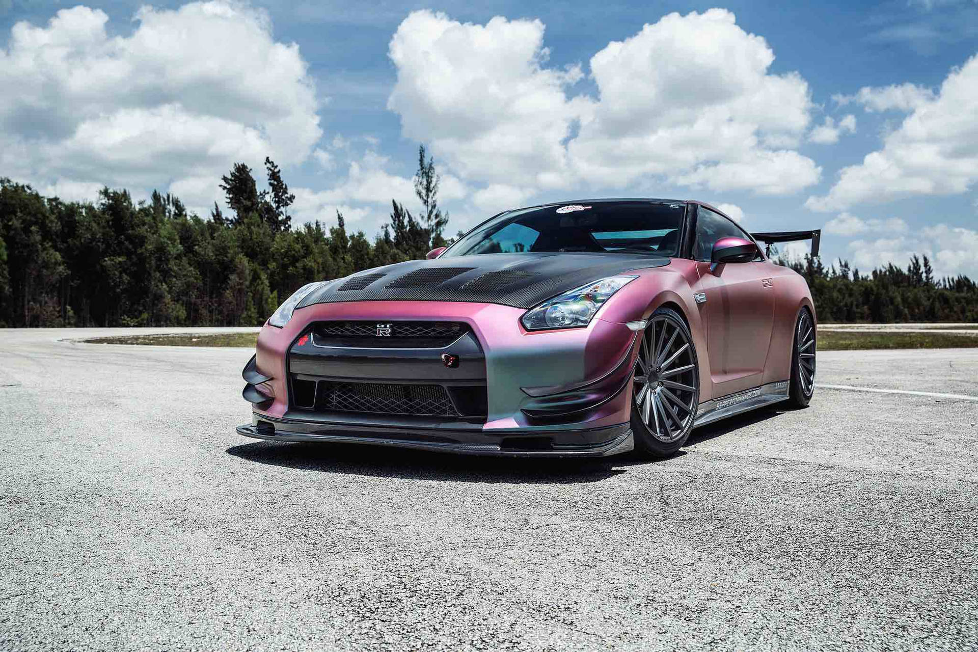 Nissan Skyline Gtr R35 Pink And Black Background