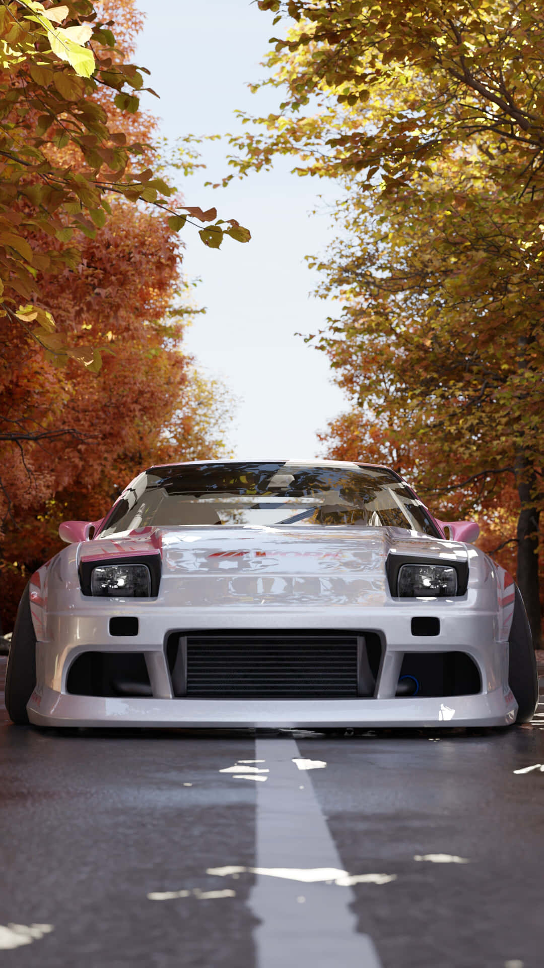 Nissan240sx Autumn Road Background