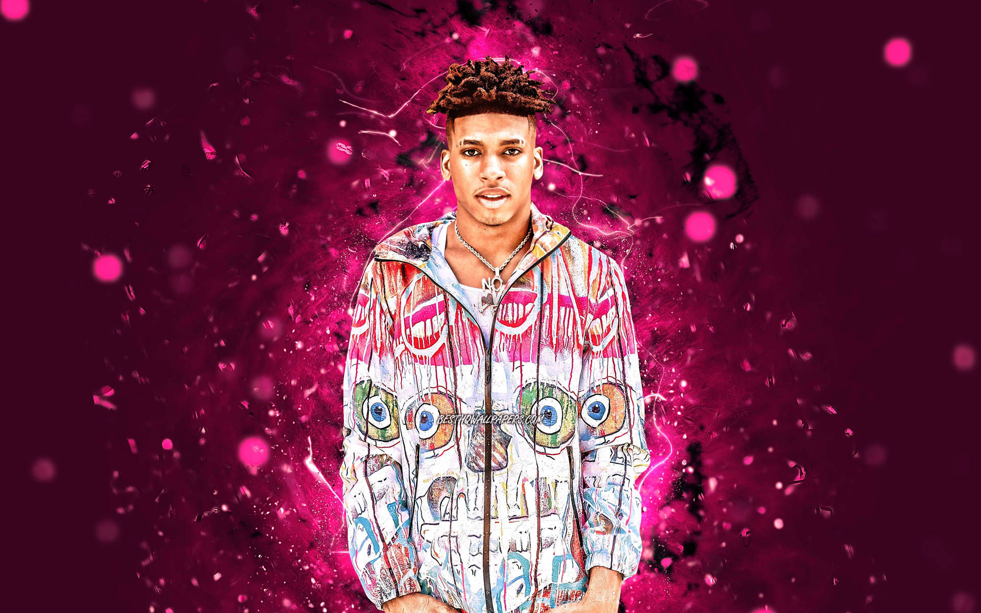 Nle Choppa Bringing Us Something Special With A Pink Aesthetic Background