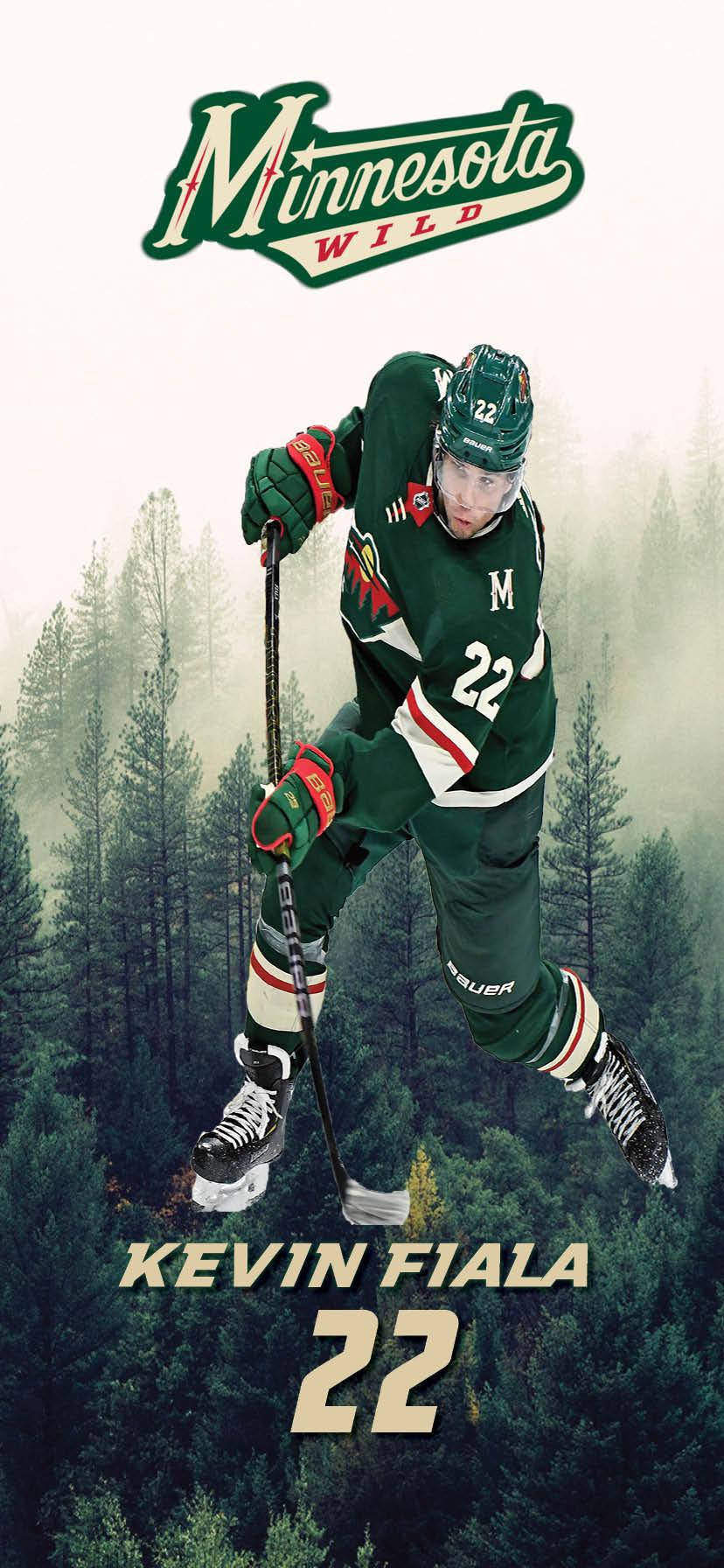 No. 22 Kevin Fiala Minnesota Poster Background