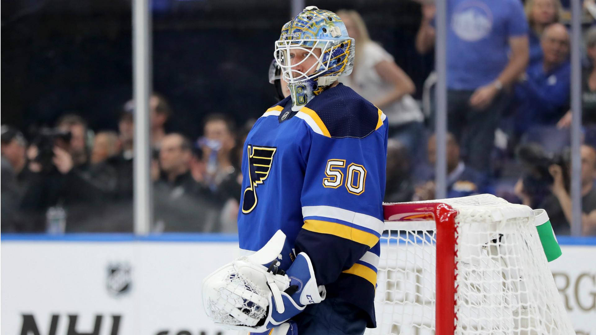 No. 50 Goaltender Ice Hockey Player Jordan Binnington Background