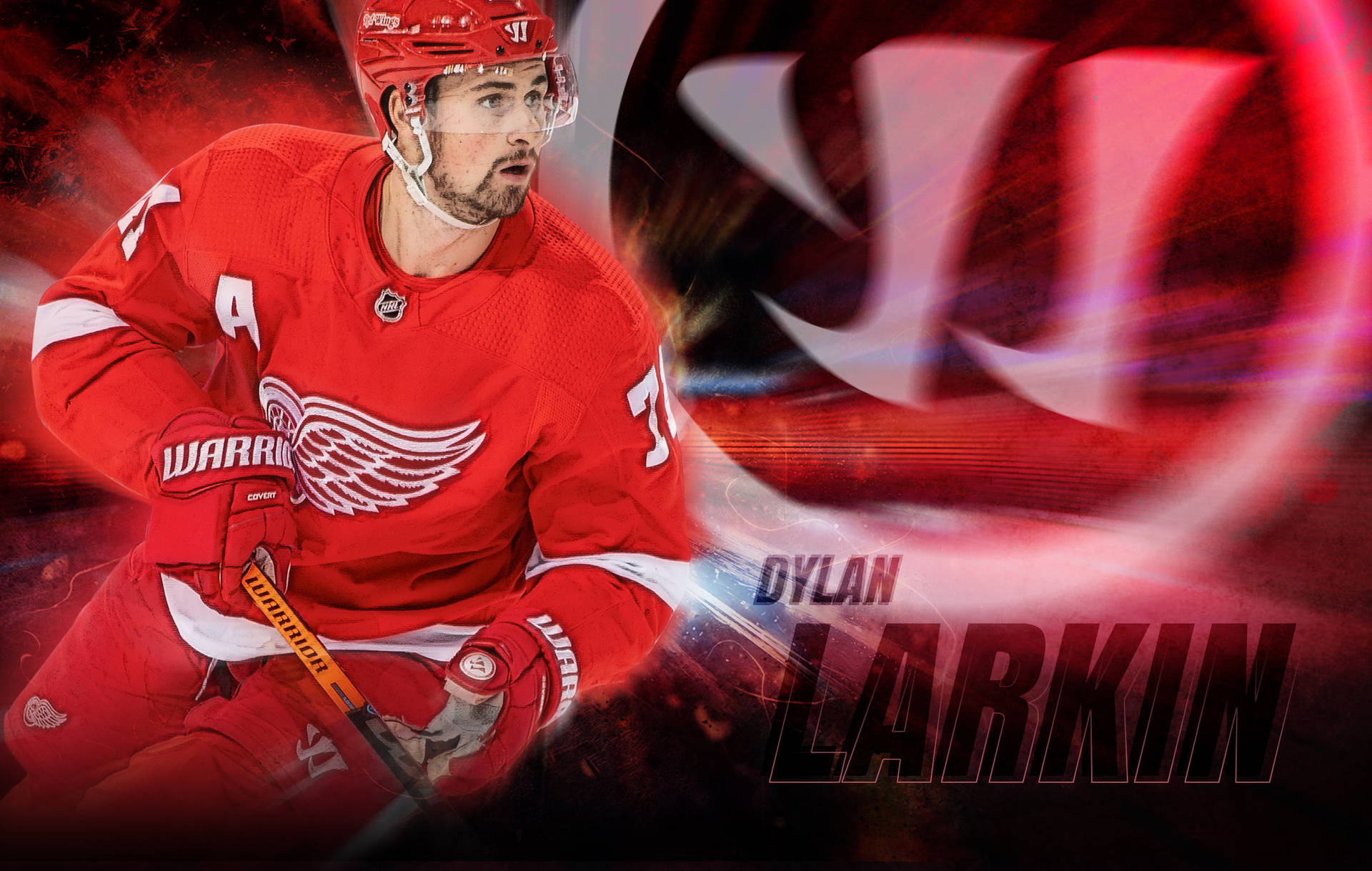 No. 71 Captain Of Detroit Red Wings Dylan Larkin Background