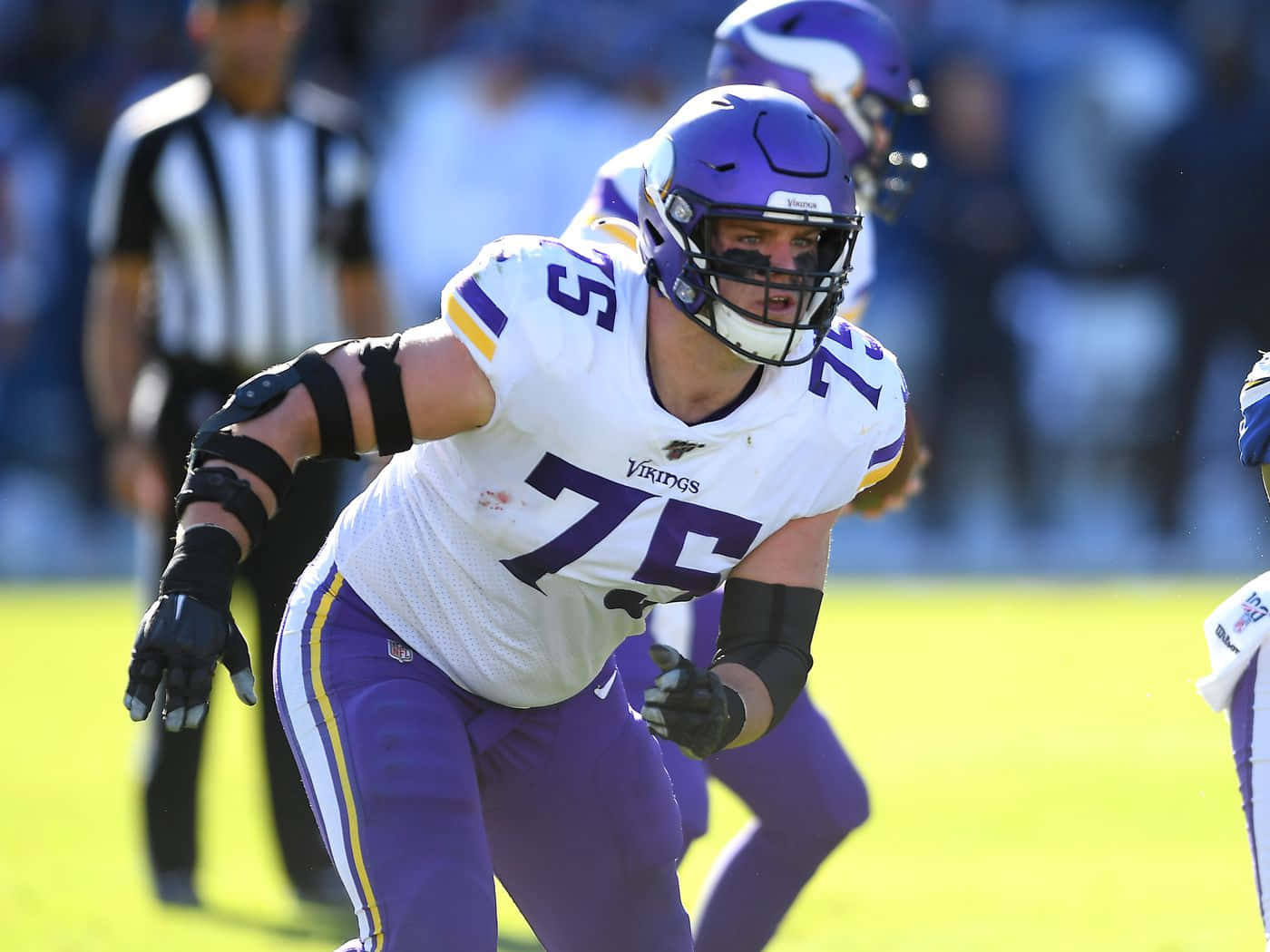 No. 75 Brian O'neill On Football Field Background