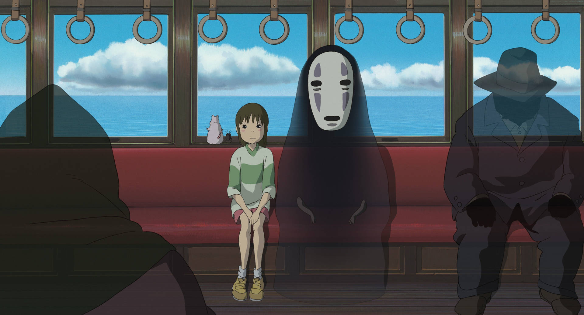 No-face At Sea Railway Background