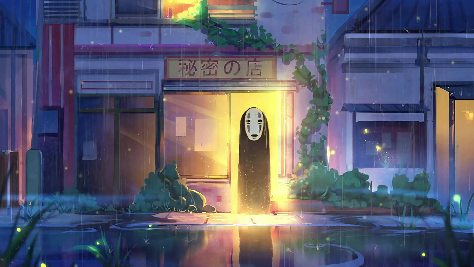 No-face At Store Background