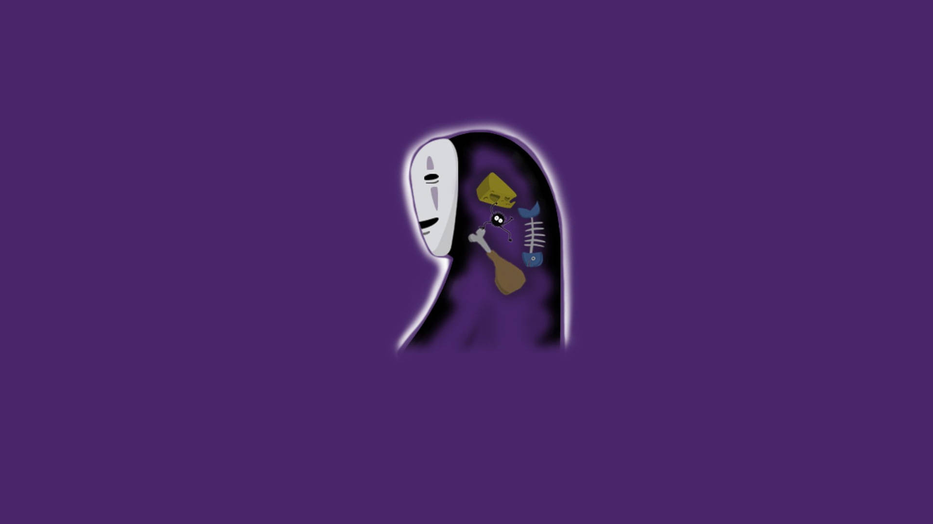 No-face Purple Background Background