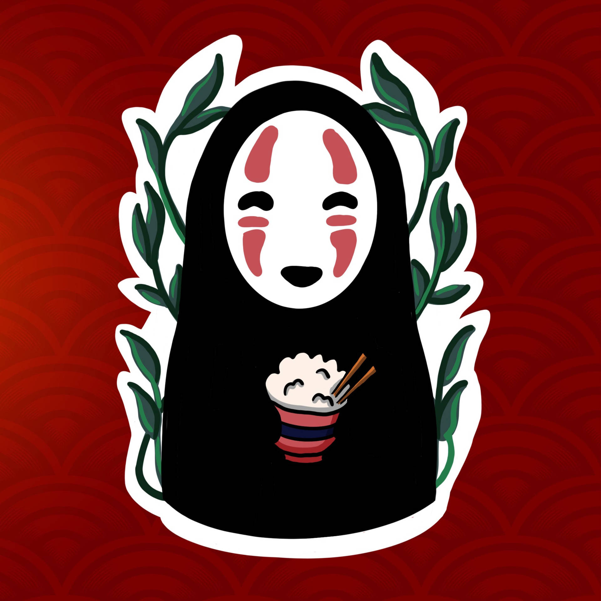 No-face With Rice Background