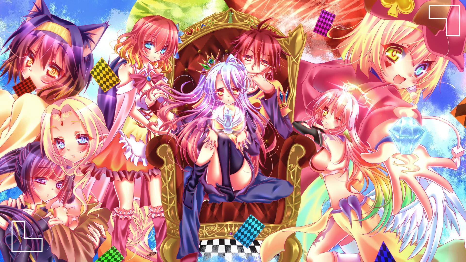 No Game No Life Cute Characters Background