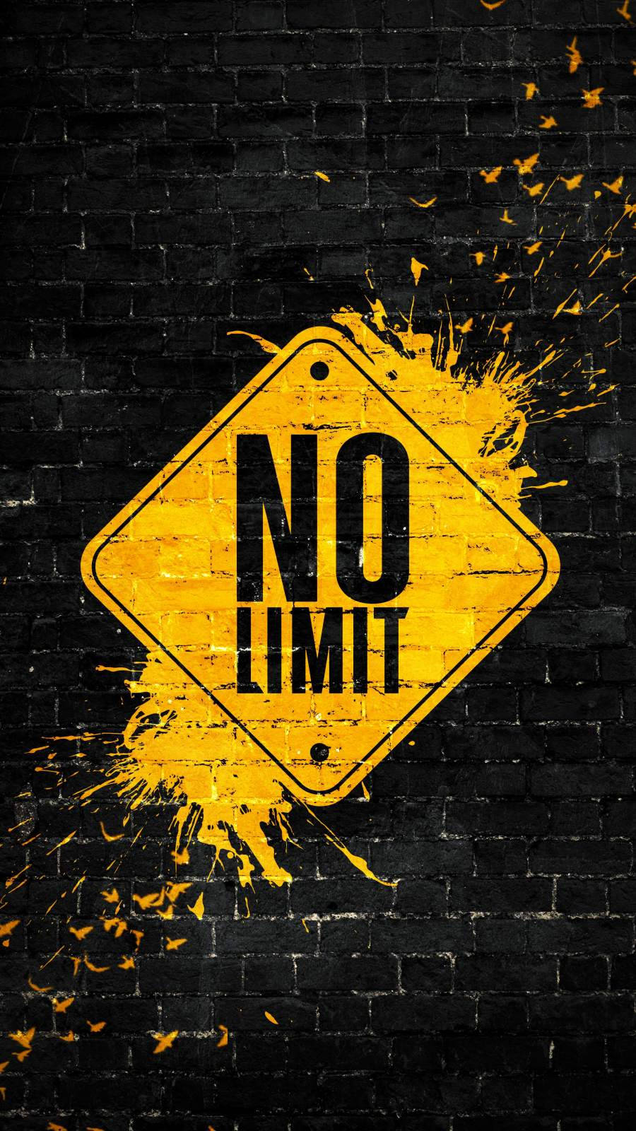 No Limit Yellow Sign Background