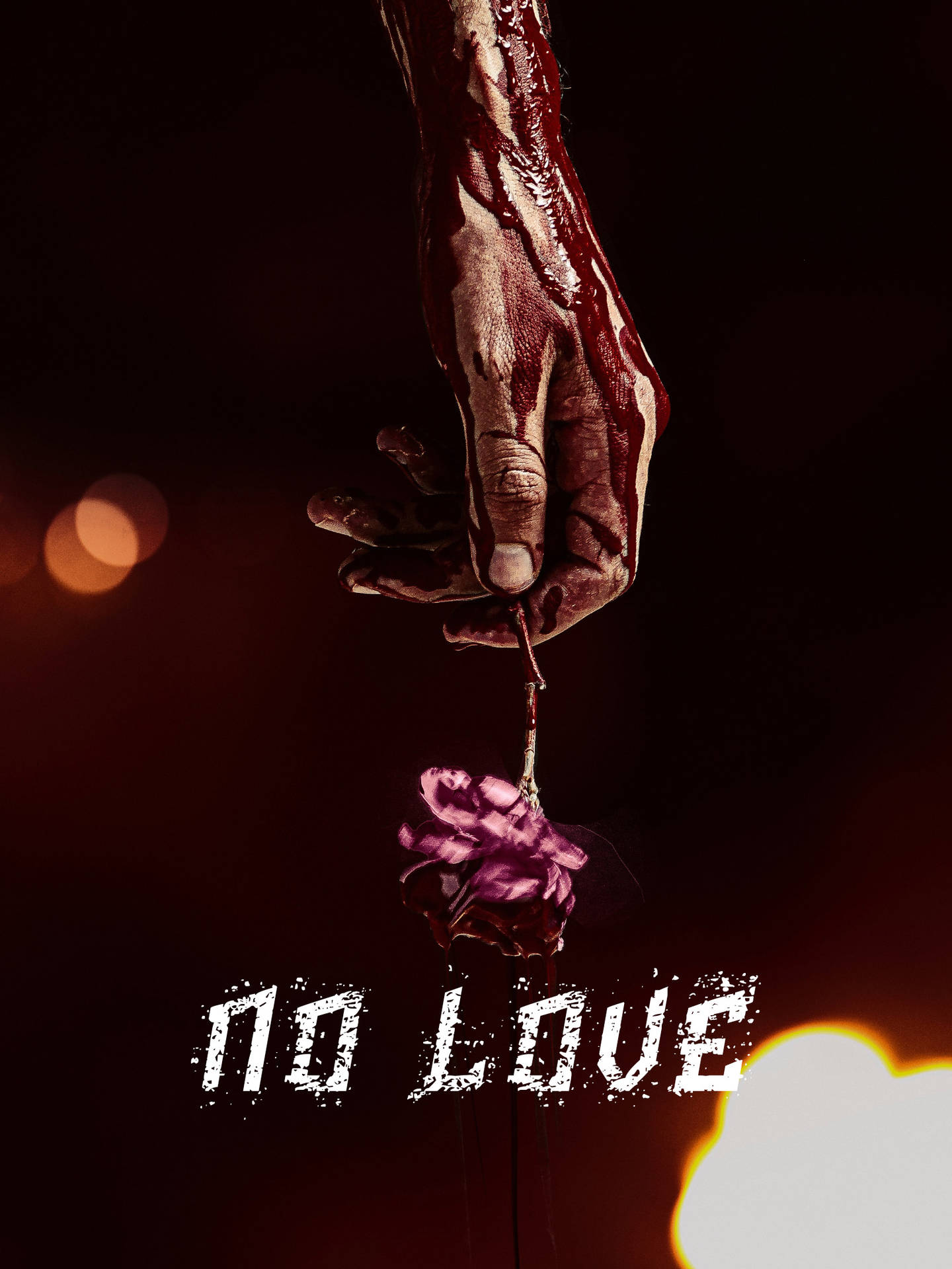 No Love Bleeding Hand With Flower Background