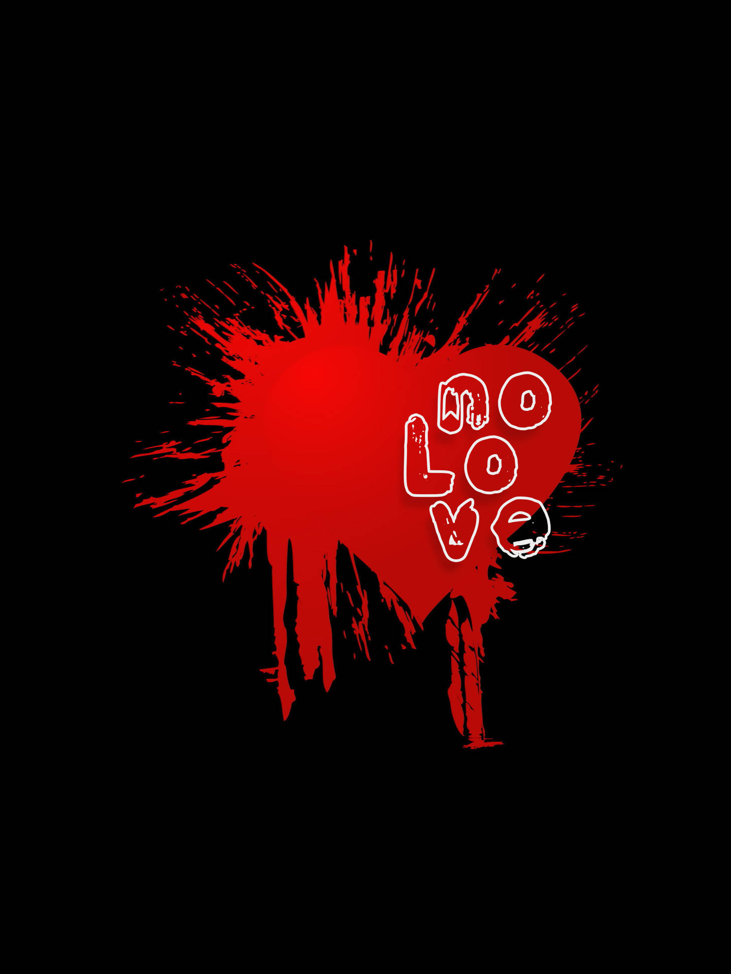 No Love Blood Splatter Heart