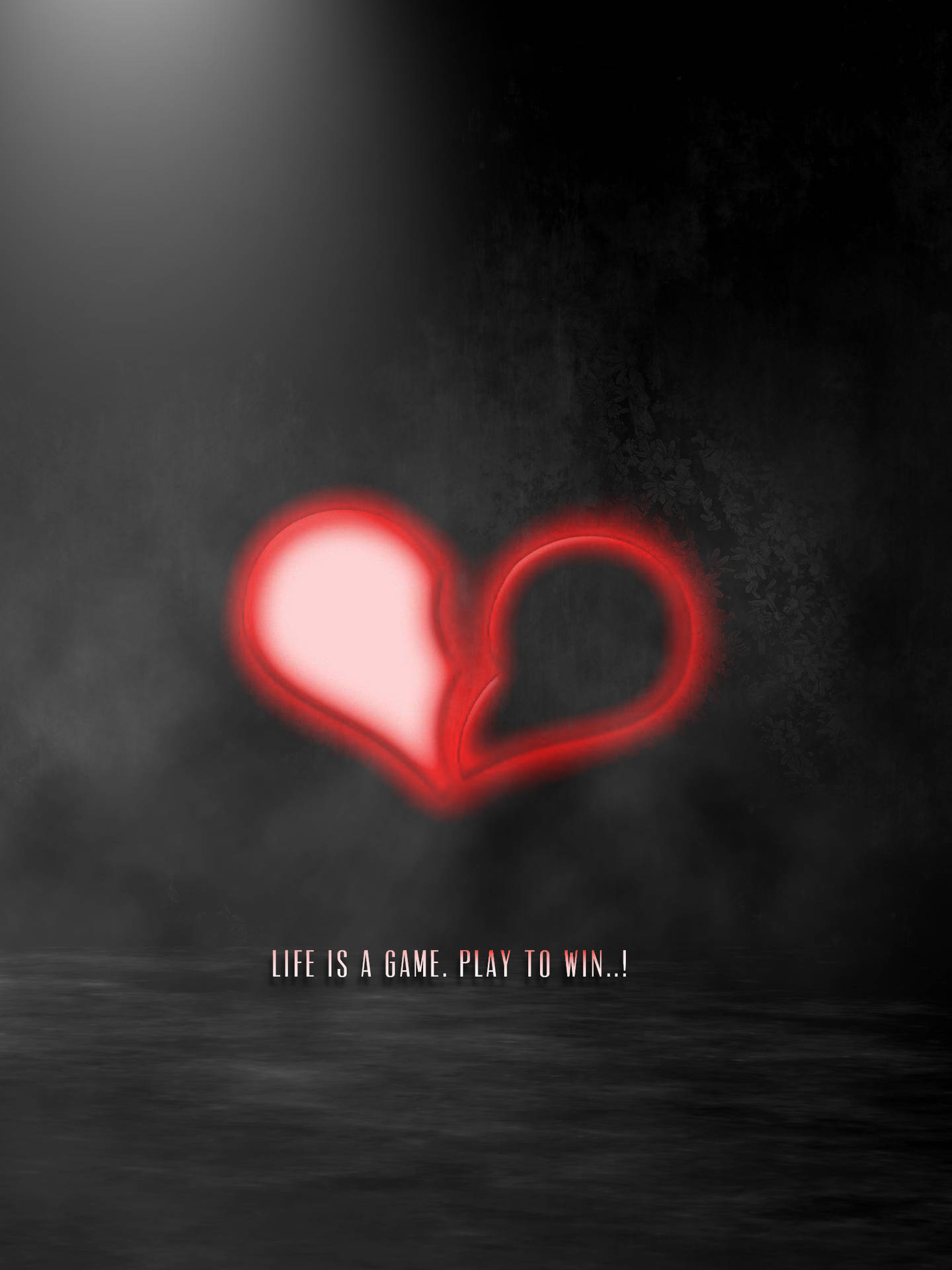 No Love Neon Red Broken Heart