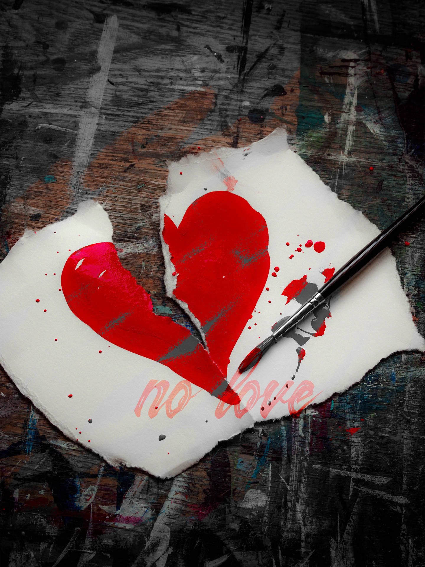 No Love Painted Broken Heart