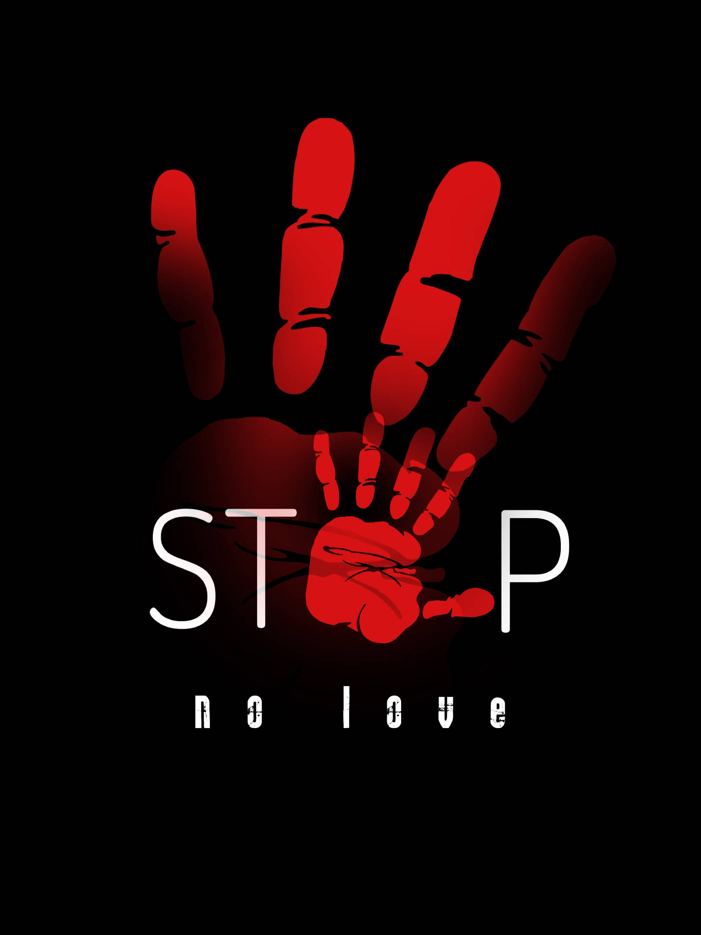 No Love Red Painted Hand Background