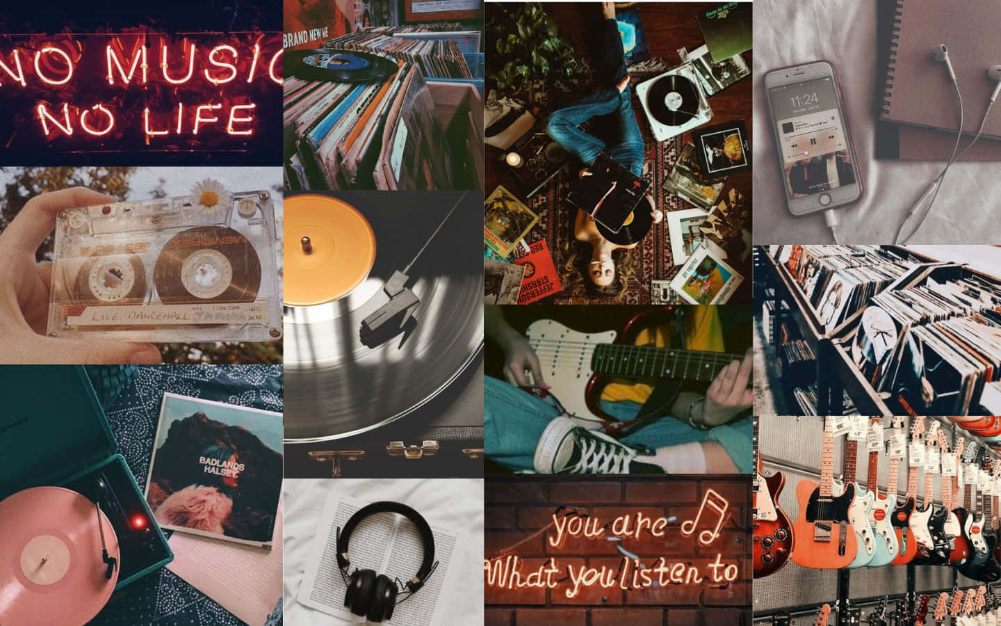 No Music No Life Collage Background