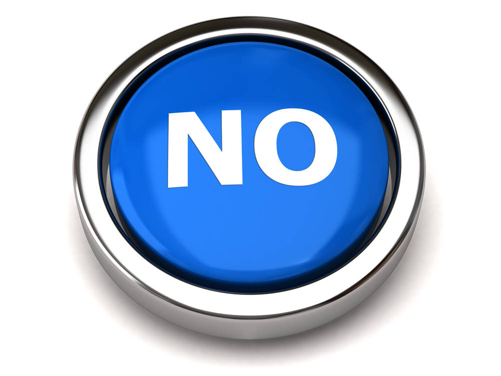 No On Blue Button Background