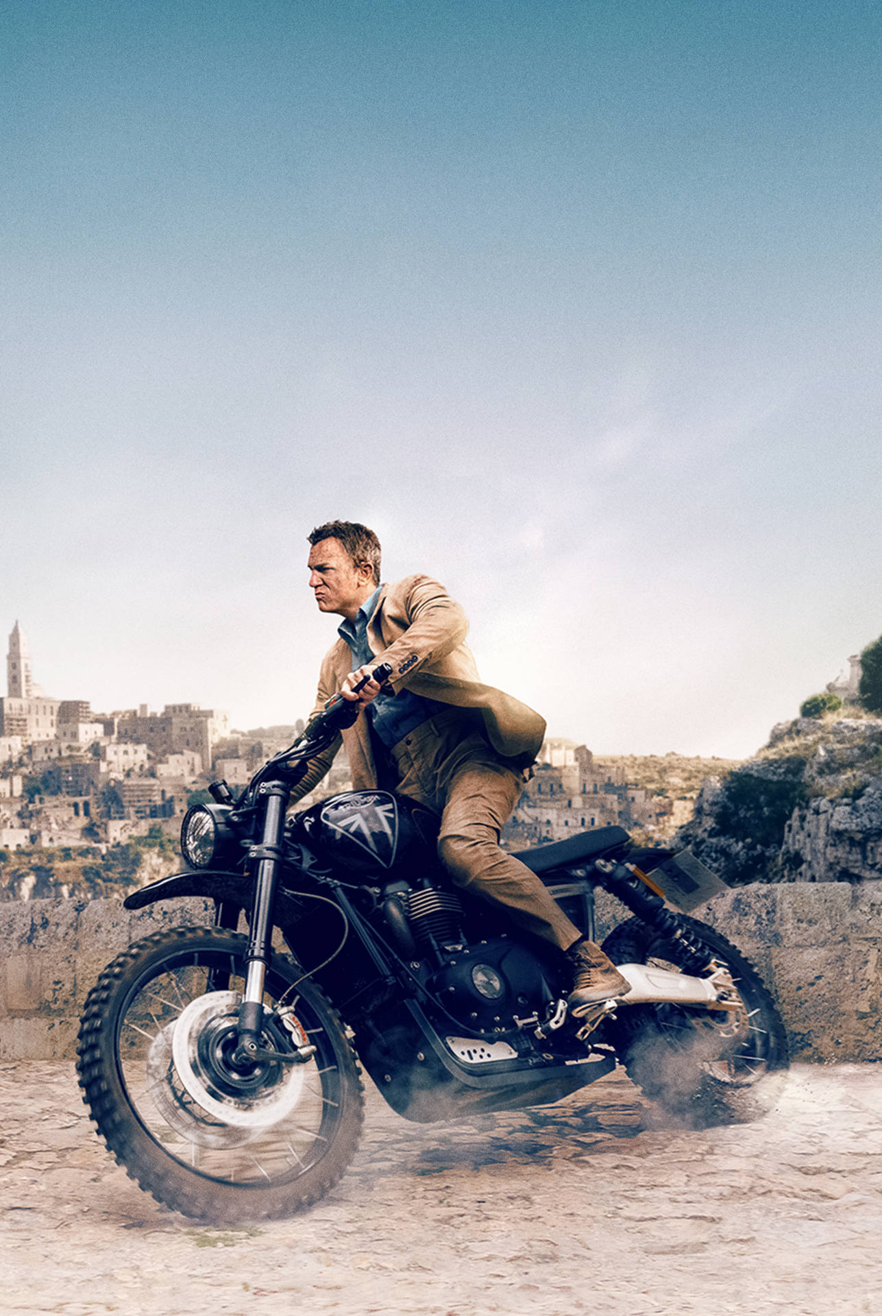 No Time To Die James Bond Riding Motorcycle