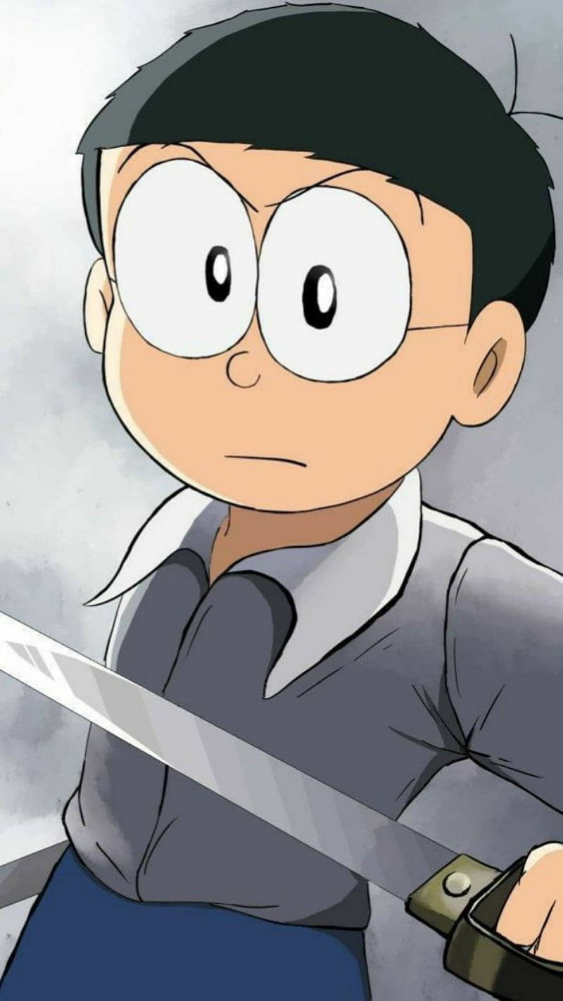 Nobita With A Sword Background
