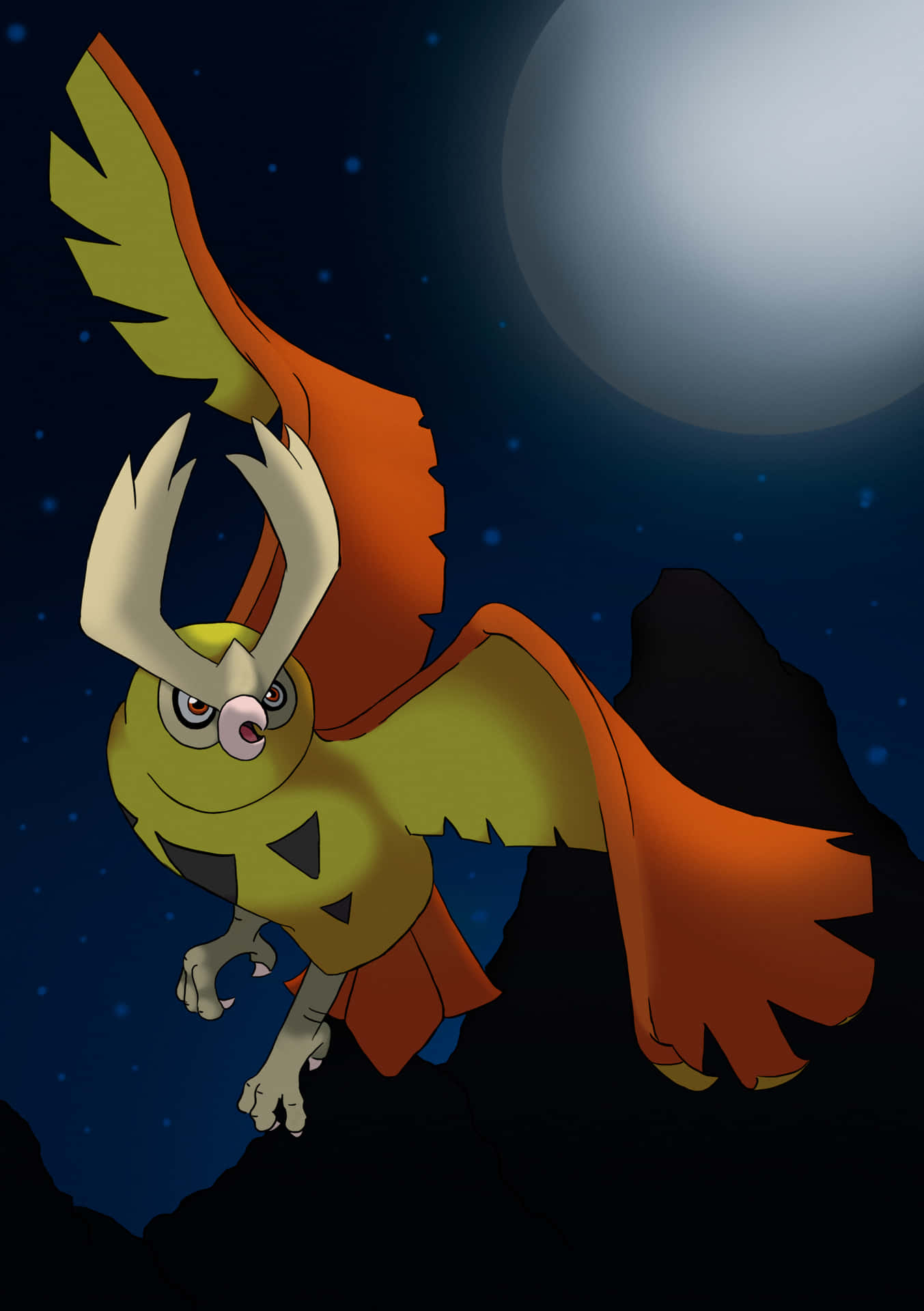 Noctowl Flying Night Sky