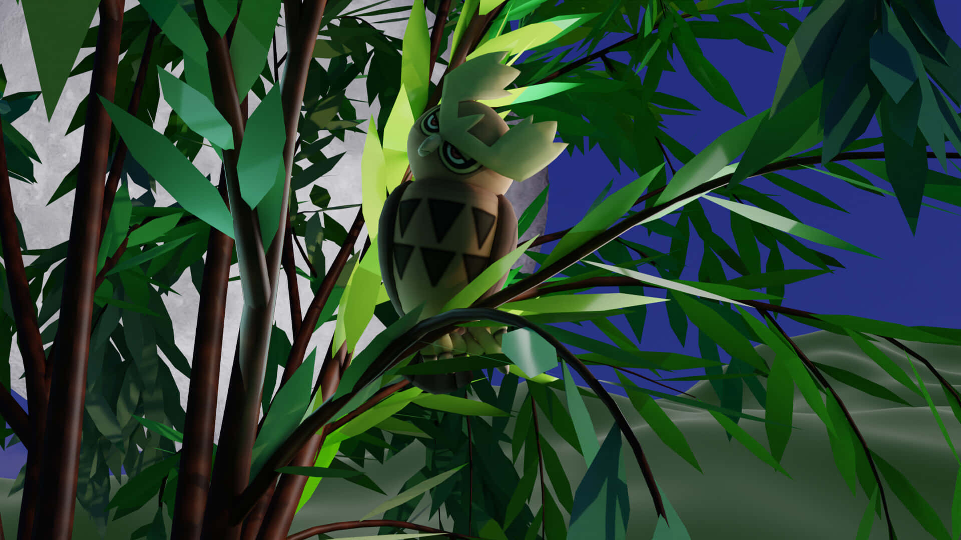 Noctowlin Forest Night Background