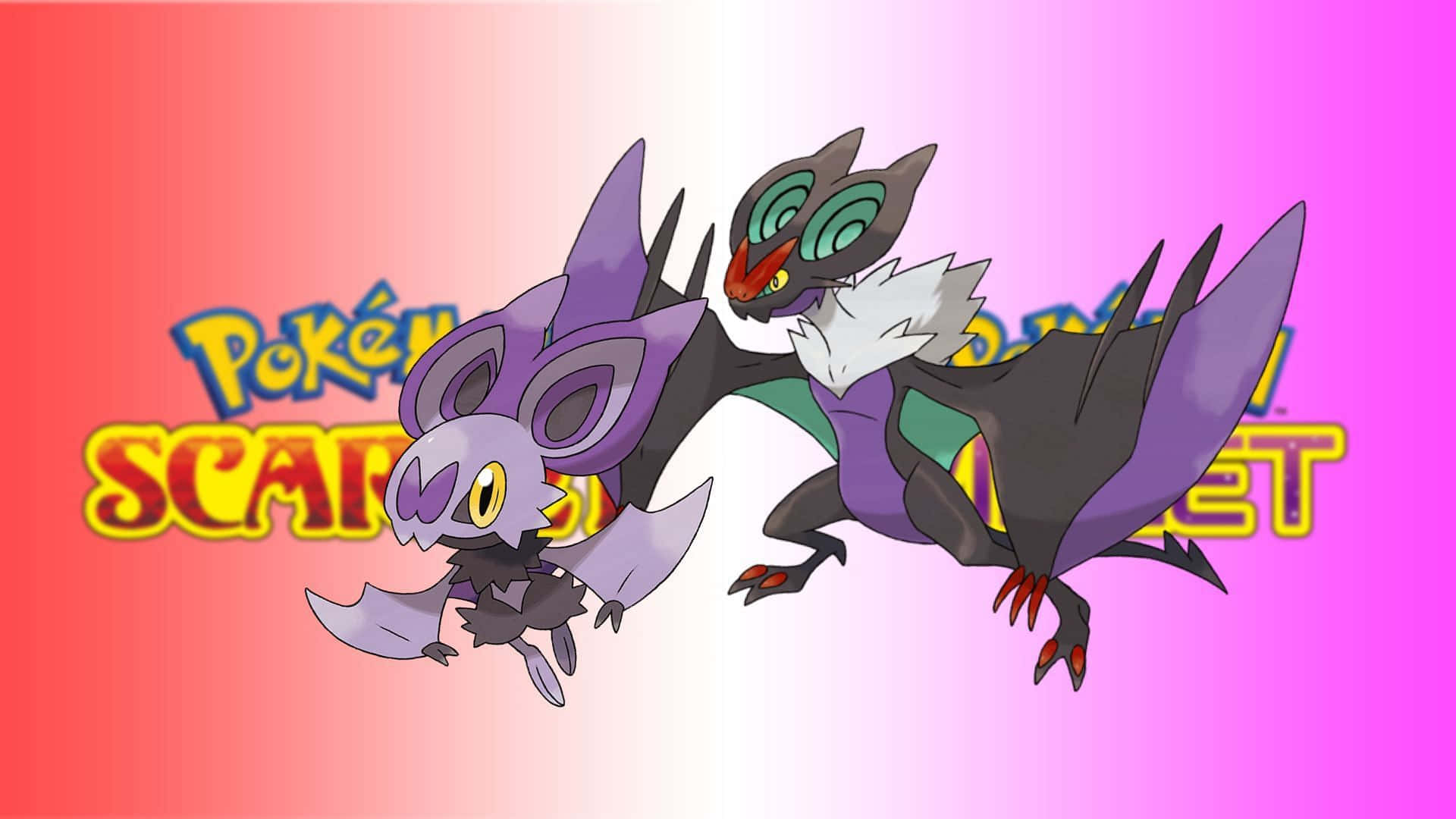Noibat And Noivern In Gradient Background Background
