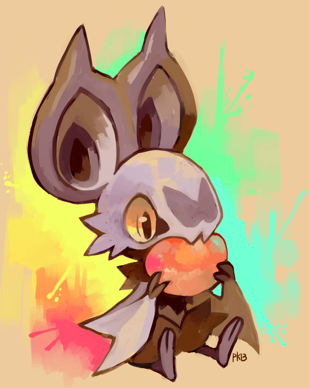 Noibat Eating Fruit Graphic Background