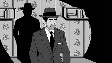 Noir Detective Smoking Surrealism Background