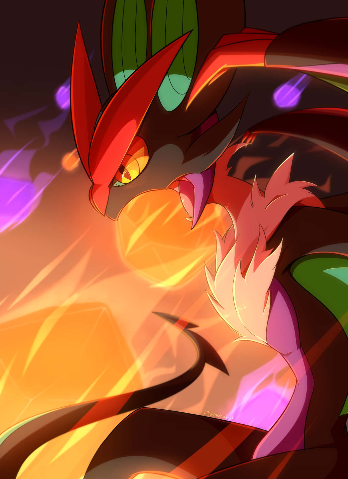 Noivern Dynamic Fire Background Background