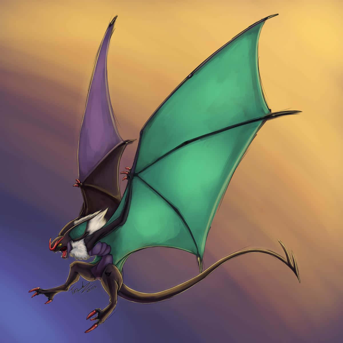 Noivern Flying Dragon Pokemon Art