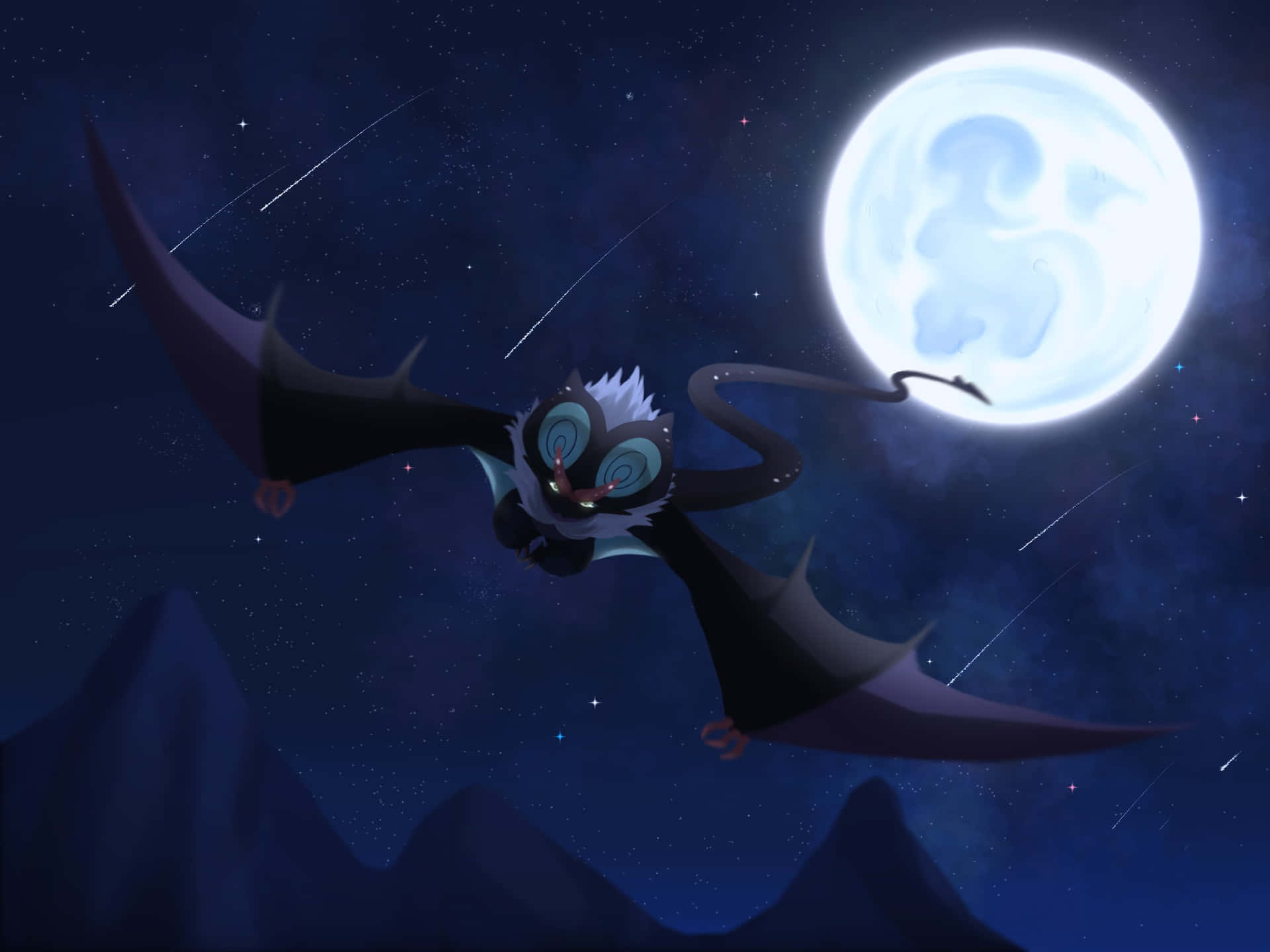 Noivern Flying Under Moonlight