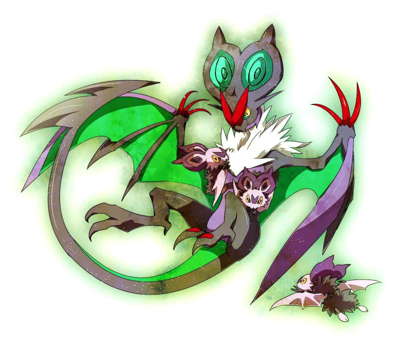 Noivernand Noibat Family Illustration Background