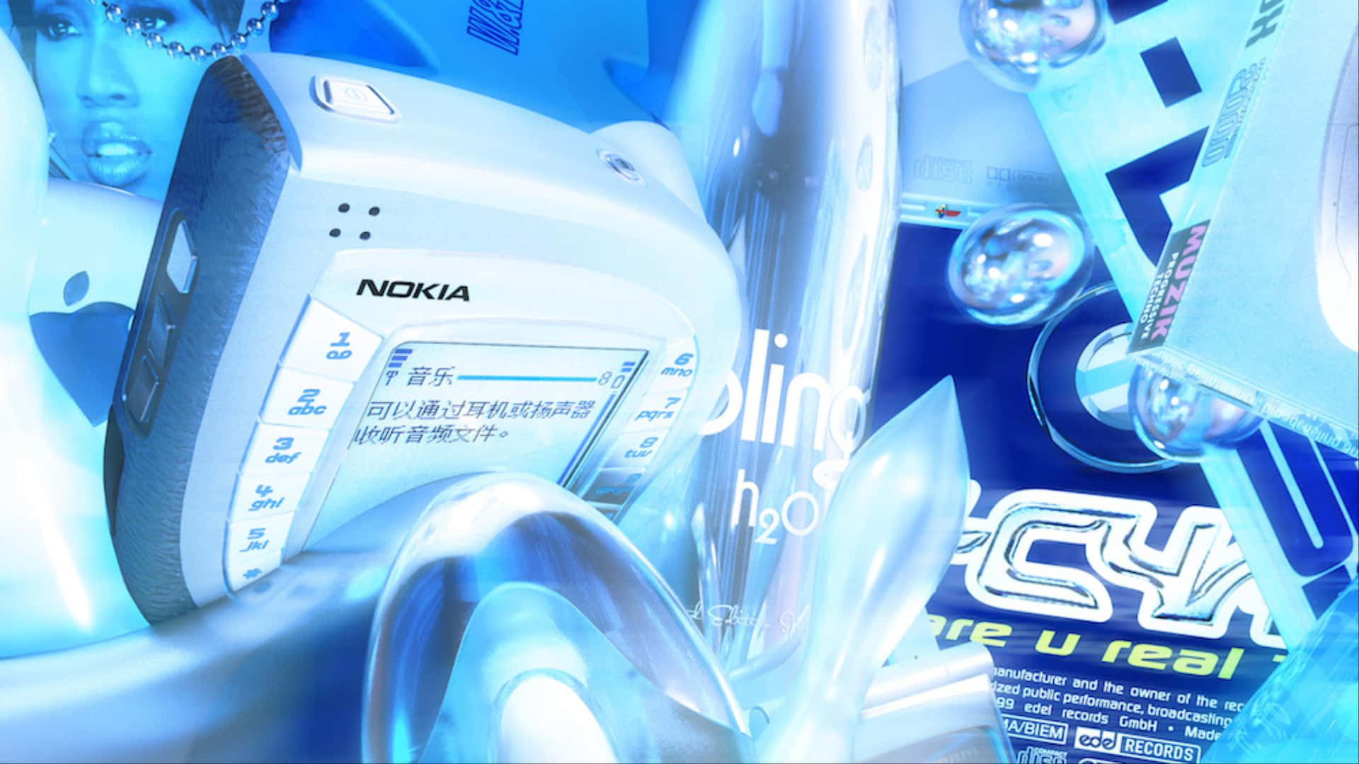 Nokia Blue Cyber Y2k Aesthetic