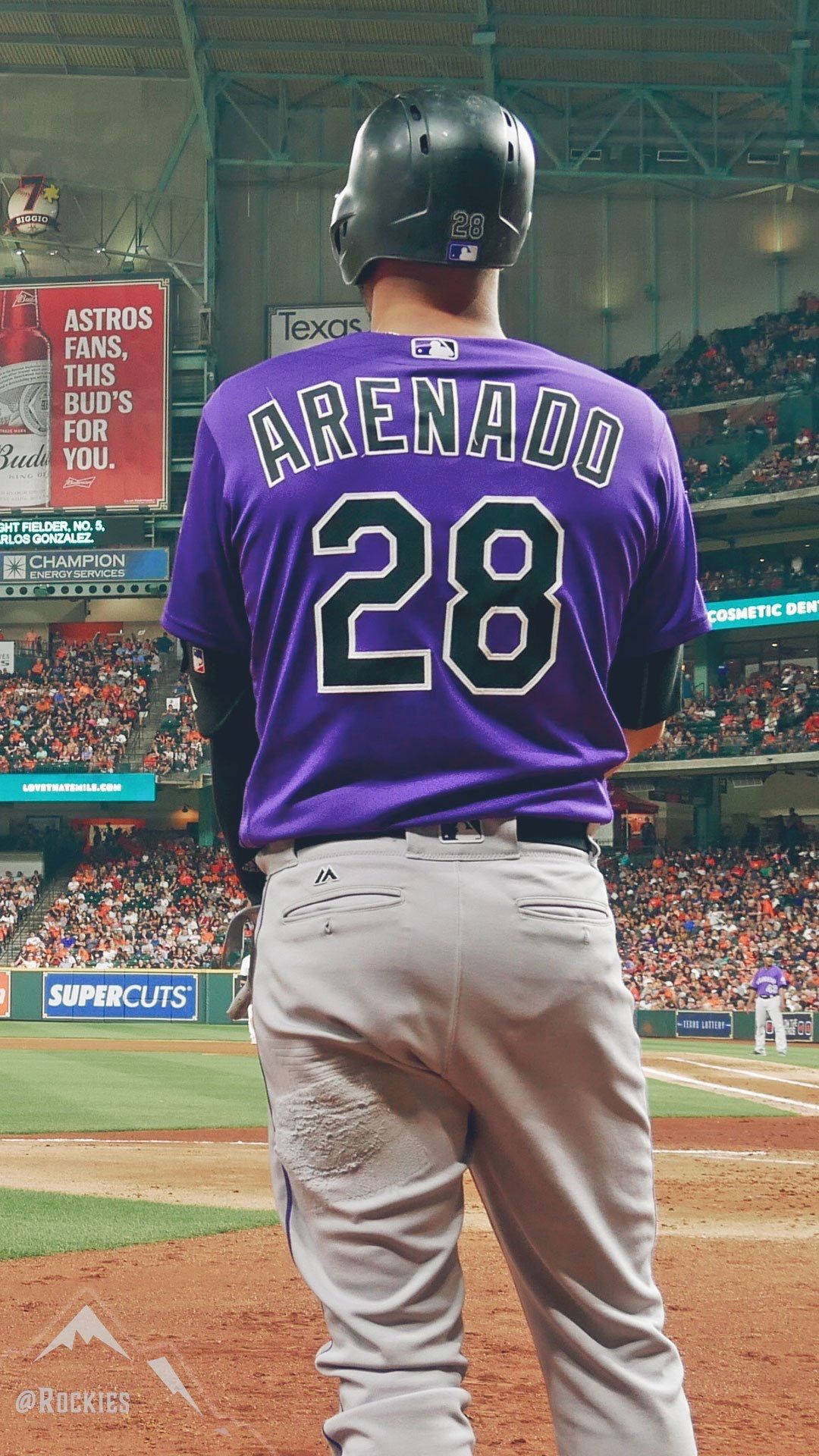 Nolan Arenado In Purple Jersey Background