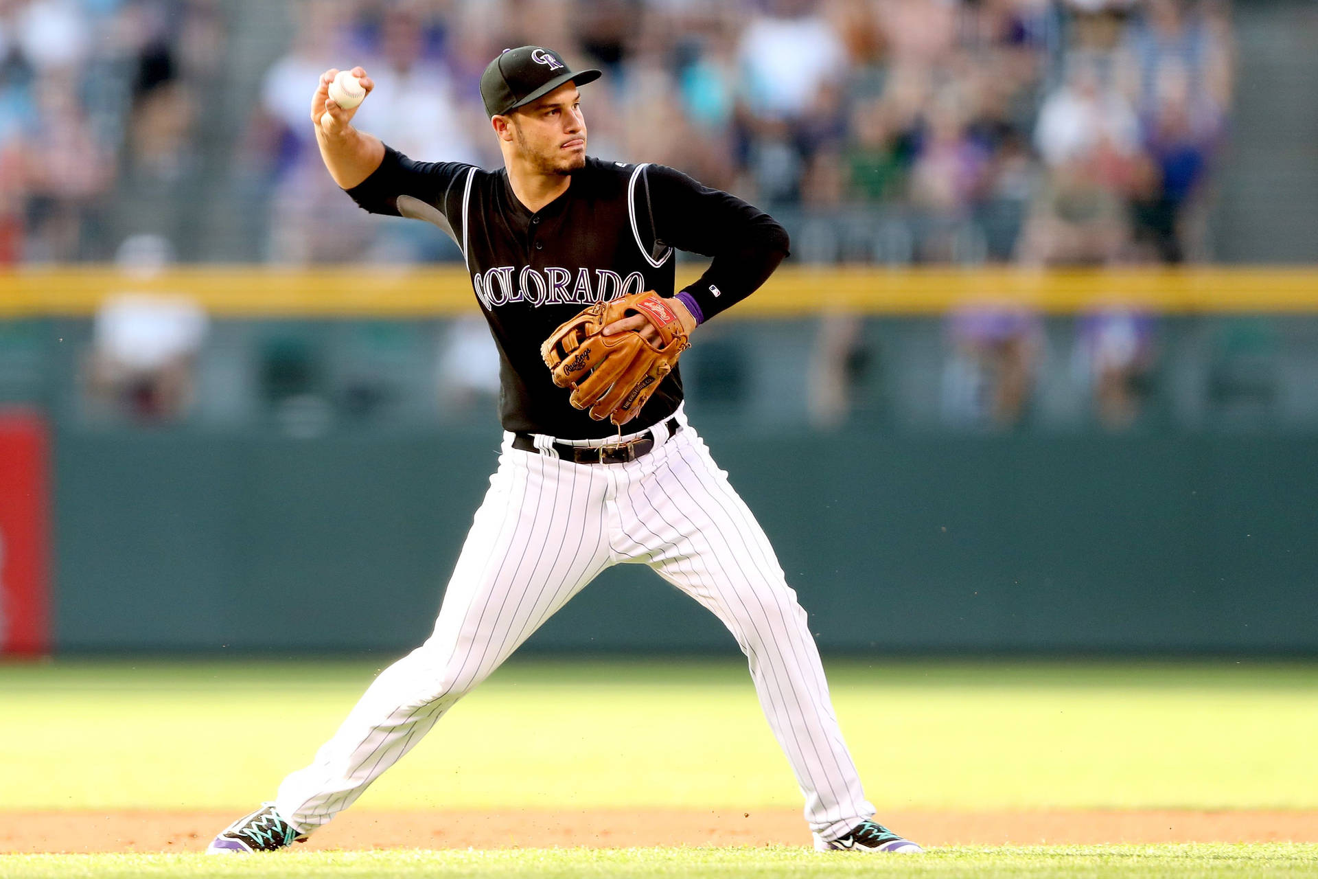 Nolan Arenado In Striped Uniform Background