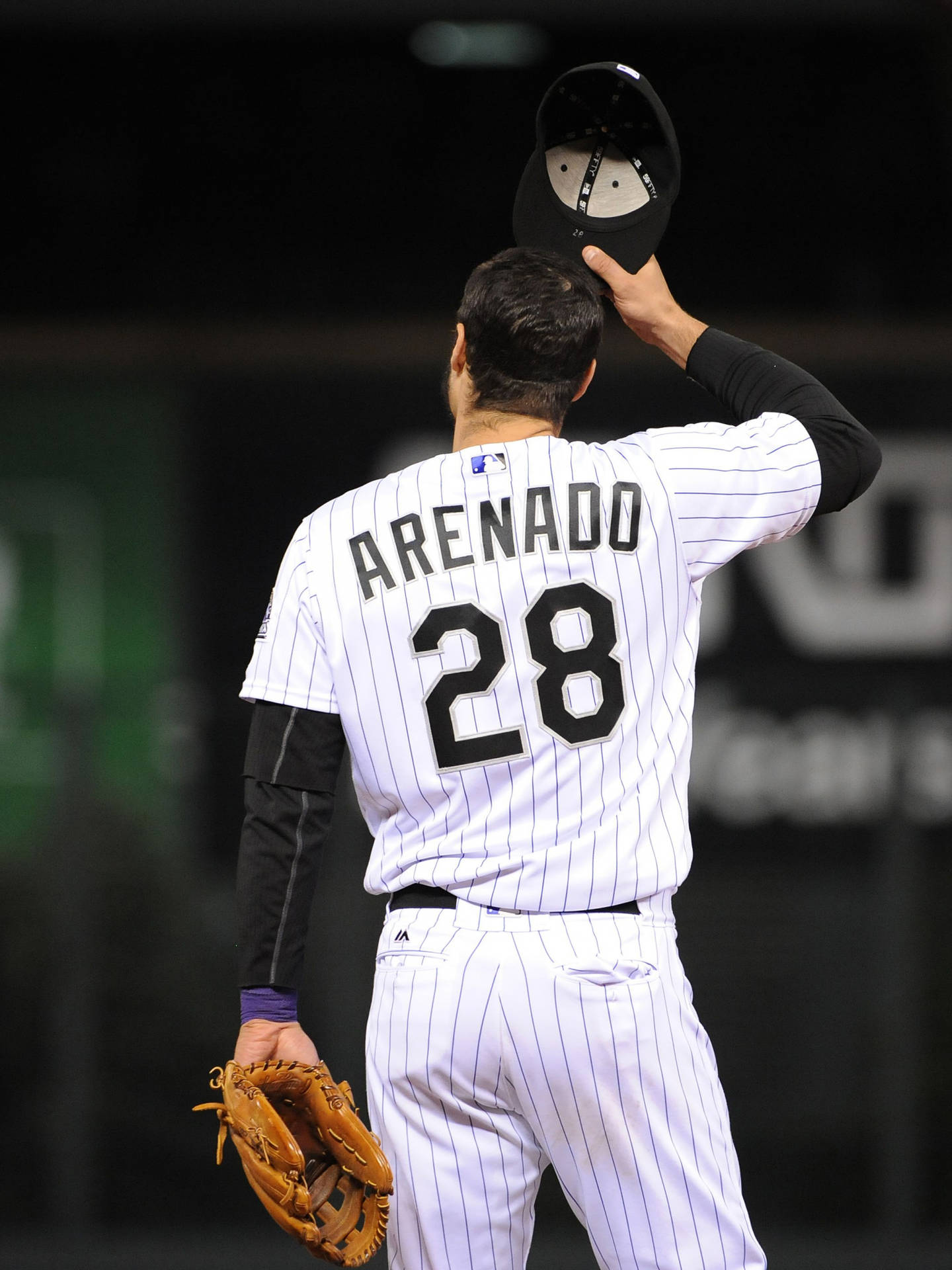 Nolan Arenado White Stripes Jersey Background