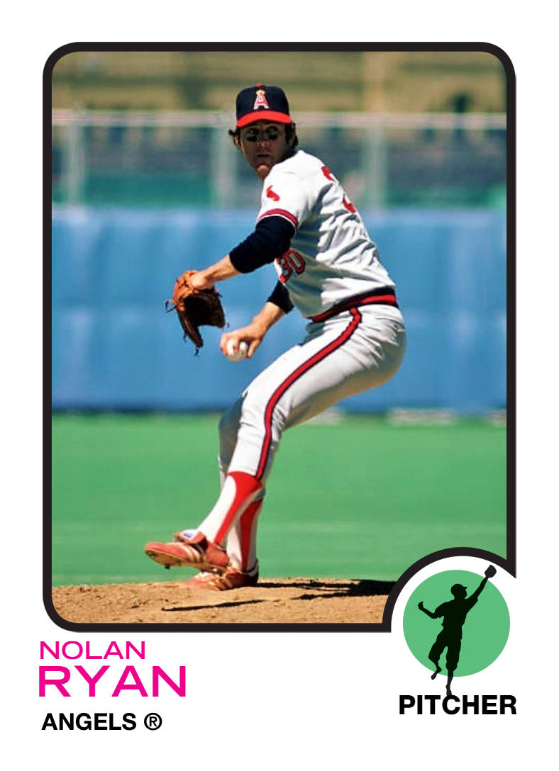 Nolan Ryan Angels Pitcher Baseball Card Background
