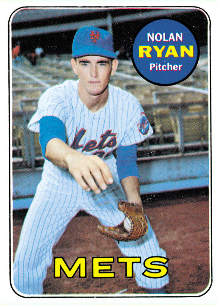 Nolan Ryan Vintage Met Baseball Card Background