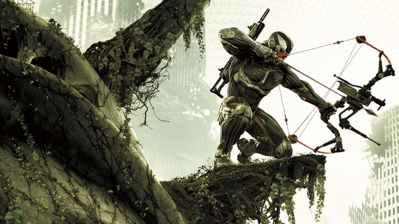 Nomad Aiming Predator Bow Crysis Hd Background