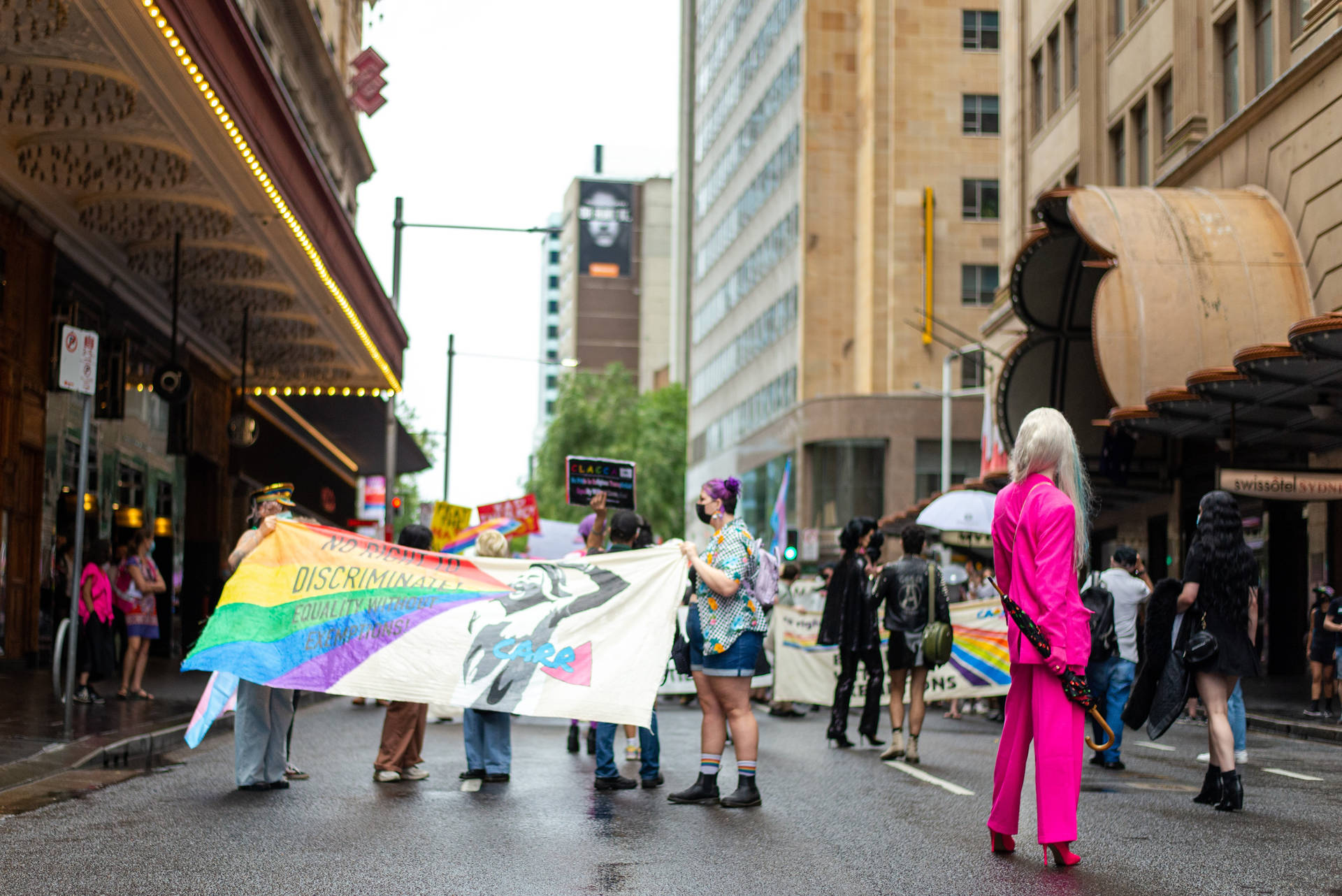 Non-binary Pride Flag Unfurled Background