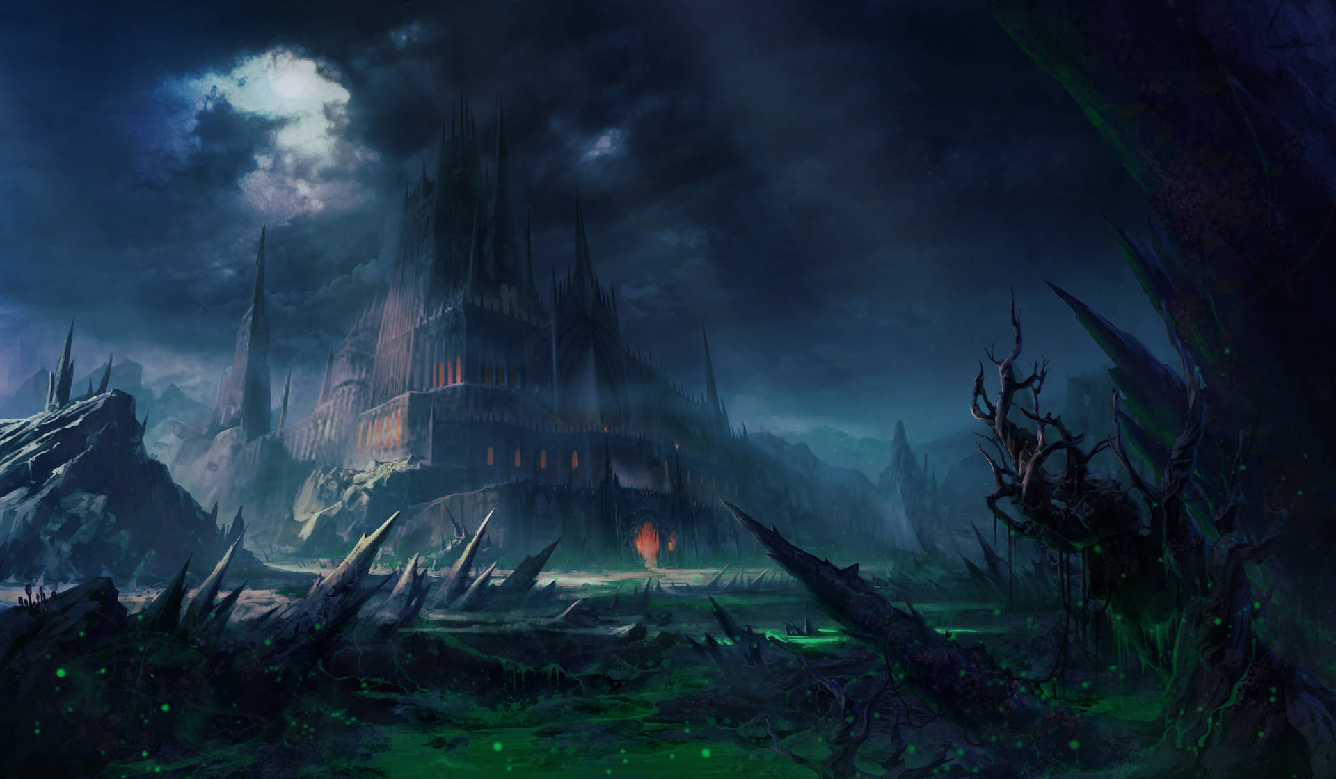 Non Copyrighted Ominous-looking Castle Background