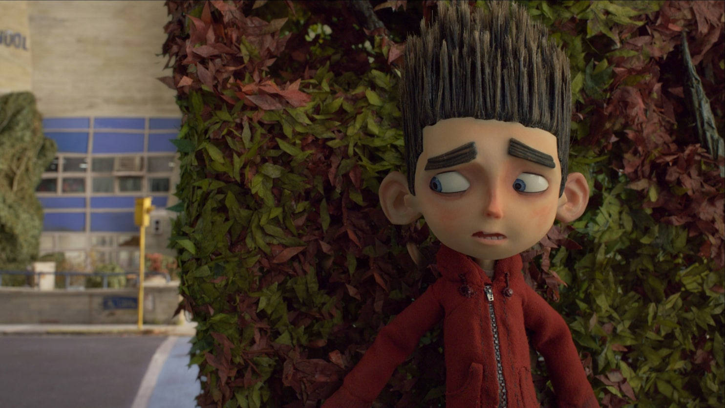 Norman Hiding In Front Of Bush Paranorman